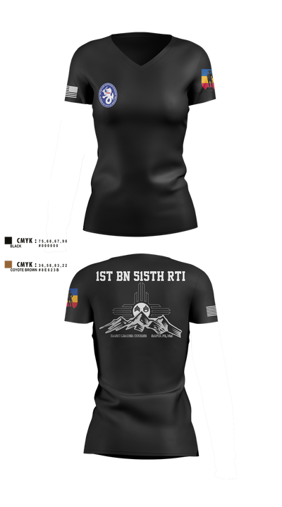 1st BN 515th RTI 17257625 Women's Short Sleeve V-neck Shirt - 6