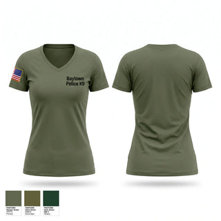 Womens Short Sleeve Vneck Shirt, Baytown Police K-9, Police, Teamtime, Team time, sublimation, custom sports apparel, team uniforms, spirit wear, spiritwear, sports uniforms, custom shirts, team store, custom team store, fundraiser sports, apparel fundraiser