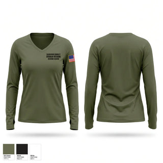 Womens Long Sleeve Vneck Shirt, Cleburne County Search & Rescue Rescue Squad, EMS/EMT, Teamtime, Team time, sublimation, custom sports apparel, team uniforms, spirit wear, spiritwear, sports uniforms, custom shirts, team store, custom team store, fundraiser sports, apparel fundraiser