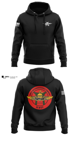 Hoodie, 3rd Reconnaissance Battalion, Force Co, Marines, Teamtime, Team time, sublimation, custom sports apparel, team uniforms, spirit wear, spiritwear, sports uniforms, custom shirts, team store, custom team store, fundraiser sports, apparel fundraiser