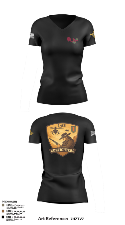 1-1 Attack Battalion, HHC, S2 65636649 Women's Short Sleeve V-neck Shirt - 3