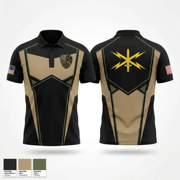 Short Sleeve Performance Polo, 11th Cyber BN, Army, Teamtime, Team time, sublimation, custom sports apparel, team uniforms, spirit wear, spiritwear, sports uniforms, custom shirts, team store, custom team store, fundraiser sports, apparel fundraiser