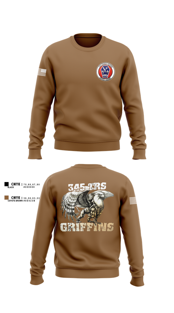 Crew Neck Sweatshirt, 345th TRS, , Teamtime, Team time, sublimation, custom sports apparel, team uniforms, spirit wear, spiritwear, sports uniforms, custom shirts, team store, custom team store, fundraiser sports, apparel fundraiser