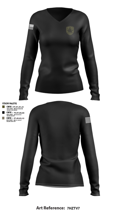 4th Judicial Circuit District Attorney Office 70764398 Women's Long Sleeve V-neck Shirt - 3