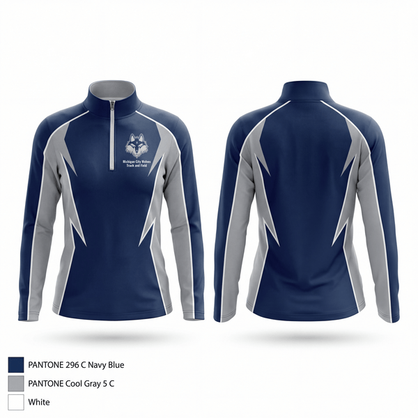 Quarter Zip Jacket, Michigan City High School Track & Field, Track & Field, Teamtime, Team time, sublimation, custom sports apparel, team uniforms, spirit wear, spiritwear, sports uniforms, custom shirts, team store, custom team store, fundraiser sports, apparel fundraiser