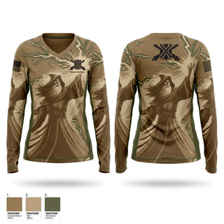 Womens Long Sleeve Vneck Shirt, Thunder, Army, Teamtime, Team time, sublimation, custom sports apparel, team uniforms, spirit wear, spiritwear, sports uniforms, custom shirts, team store, custom team store, fundraiser sports, apparel fundraiser