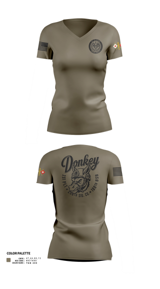 Womens Short Sleeve Vneck Shirt, 206th Sig Co., Army, Teamtime, Team time, sublimation, custom sports apparel, team uniforms, spirit wear, spiritwear, sports uniforms, custom shirts, team store, custom team store, fundraiser sports, apparel fundraiser