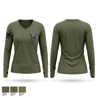 Womens Long Sleeve Vneck Shirt, Lorain County SWAT, Police, Teamtime, Team time, sublimation, custom sports apparel, team uniforms, spirit wear, spiritwear, sports uniforms, custom shirts, team store, custom team store, fundraiser sports, apparel fundraiser