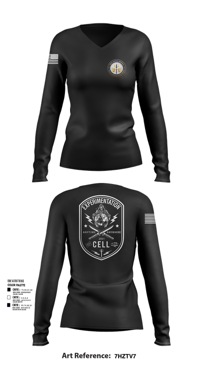 TCC-1 experimentation 62781886 Women's Long Sleeve V-neck Shirt - 103