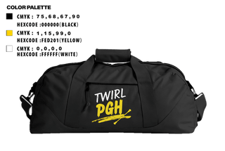 Duffle Bag, Twirl PGH, Spirit Store, Teamtime, Team time, sublimation, custom sports apparel, team uniforms, spirit wear, spiritwear, sports uniforms, custom shirts, team store, custom team store, fundraiser sports, apparel fundraiser