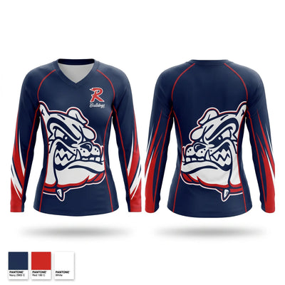 Riverside Junior High School Soccer Women's Long Sleeve V-neck Shirt - 1
