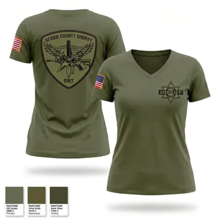 Womens Short Sleeve Vneck Shirt, Sevier County Sheriff SRT, Police, Teamtime, Team time, sublimation, custom sports apparel, team uniforms, spirit wear, spiritwear, sports uniforms, custom shirts, team store, custom team store, fundraiser sports, apparel fundraiser
