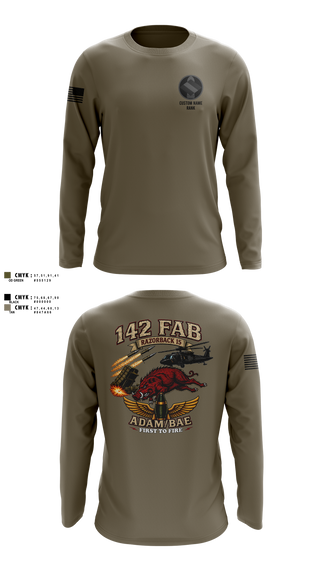 Long Sleeve Performance Shirt, 142nd, Army, Teamtime, Team time, sublimation, custom sports apparel, team uniforms, spirit wear, spiritwear, sports uniforms, custom shirts, team store, custom team store, fundraiser sports, apparel fundraiser