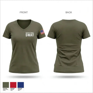 Womens Short Sleeve Vneck Shirt, Autauga County SWAT, Police, Teamtime, Team time, sublimation, custom sports apparel, team uniforms, spirit wear, spiritwear, sports uniforms, custom shirts, team store, custom team store, fundraiser sports, apparel fundraiser