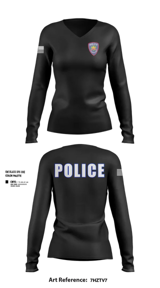 Womens Long Sleeve Vneck Shirt, Carrollton Police Department, Police, Teamtime, Team time, sublimation, custom sports apparel, team uniforms, spirit wear, spiritwear, sports uniforms, custom shirts, team store, custom team store, fundraiser sports, apparel fundraiser