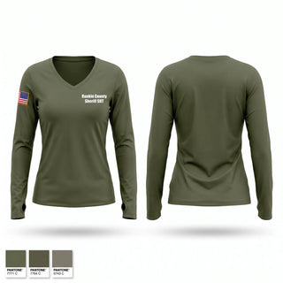 Womens Long Sleeve Vneck Shirt, Rankin County Sheriff SRT, Police, Teamtime, Team time, sublimation, custom sports apparel, team uniforms, spirit wear, spiritwear, sports uniforms, custom shirts, team store, custom team store, fundraiser sports, apparel fundraiser