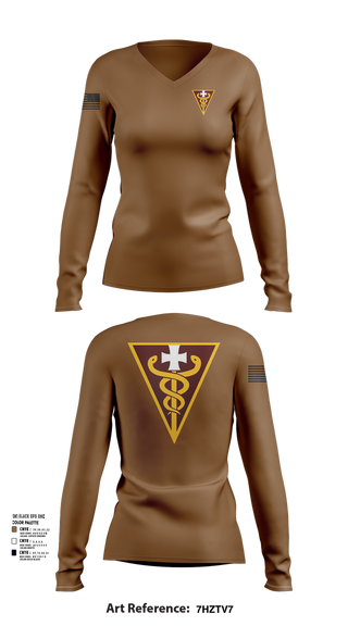 Womens Long Sleeve Vneck Shirt, 3D THEATER MEDICAL COMMAND, , Teamtime, Team time, sublimation, custom sports apparel, team uniforms, spirit wear, spiritwear, sports uniforms, custom shirts, team store, custom team store, fundraiser sports, apparel fundraiser