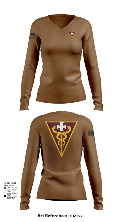 3D THEATER MEDICAL COMMAND 14799833 Women's Long Sleeve V-neck Shirt - 101