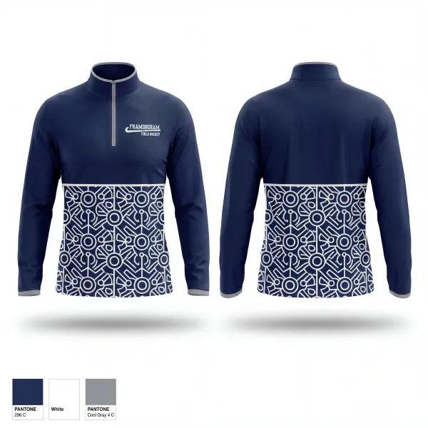 Quarter Zip Jacket, Framingham High School Field Hockey, Field Hockey, Teamtime, Team time, sublimation, custom sports apparel, team uniforms, spirit wear, spiritwear, sports uniforms, custom shirts, team store, custom team store, fundraiser sports, apparel fundraiser