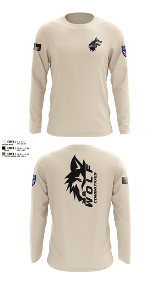 Long Sleeve Performance Shirt, Wolf Combatives, Army, Teamtime, Team time, sublimation, custom sports apparel, team uniforms, spirit wear, spiritwear, sports uniforms, custom shirts, team store, custom team store, fundraiser sports, apparel fundraiser