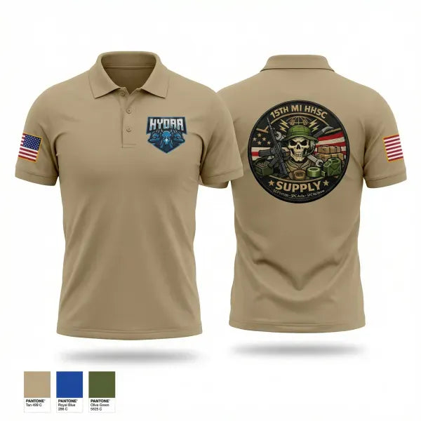 Short Sleeve Performance Polo, 15TH MI, Army, Teamtime, Team time, sublimation, custom sports apparel, team uniforms, spirit wear, spiritwear, sports uniforms, custom shirts, team store, custom team store, fundraiser sports, apparel fundraiser