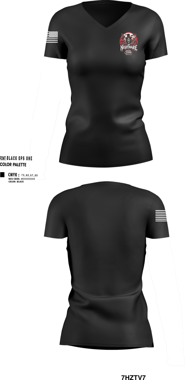 Womens Short Sleeve Vneck Shirt, The Nightmare, , Teamtime, Team time, sublimation, custom sports apparel, team uniforms, spirit wear, spiritwear, sports uniforms, custom shirts, team store, custom team store, fundraiser sports, apparel fundraiser