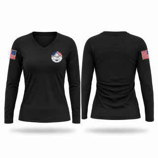 Womens Long Sleeve Vneck Shirt, SOJ37 SOCNORTH, Army, Teamtime, Team time, sublimation, custom sports apparel, team uniforms, spirit wear, spiritwear, sports uniforms, custom shirts, team store, custom team store, fundraiser sports, apparel fundraiser
