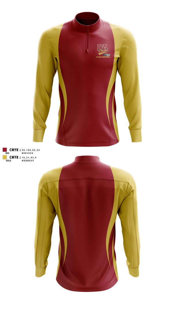 Quarter Zip Jacket, De Anza High School, Spirit Store, Teamtime, Team time, sublimation, custom sports apparel, team uniforms, spirit wear, spiritwear, sports uniforms, custom shirts, team store, custom team store, fundraiser sports, apparel fundraiser