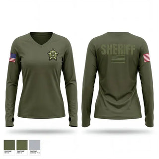 Womens Long Sleeve Vneck Shirt, Boyd county sheriff, Police, Teamtime, Team time, sublimation, custom sports apparel, team uniforms, spirit wear, spiritwear, sports uniforms, custom shirts, team store, custom team store, fundraiser sports, apparel fundraiser