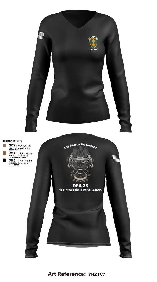 Womens Long Sleeve Vneck Shirt, 319th IEW, , Teamtime, Team time, sublimation, custom sports apparel, team uniforms, spirit wear, spiritwear, sports uniforms, custom shirts, team store, custom team store, fundraiser sports, apparel fundraiser
