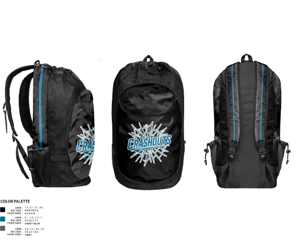 Gear Bag, CRASHOUTS, Baseball, Teamtime, Team time, sublimation, custom sports apparel, team uniforms, spirit wear, spiritwear, sports uniforms, custom shirts, team store, custom team store, fundraiser sports, apparel fundraiser
