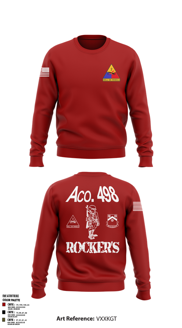 Crew Neck Sweatshirt, 498th SUP BN 2AD (FWD), Army, Teamtime, Team time, sublimation, custom sports apparel, team uniforms, spirit wear, spiritwear, sports uniforms, custom shirts, team store, custom team store, fundraiser sports, apparel fundraiser