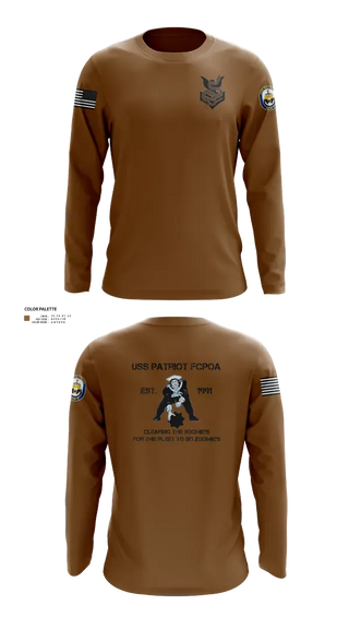 Long Sleeve Performance Shirt, USS PATRIOT FCPOA 2, Navy, Teamtime, Team time, sublimation, custom sports apparel, team uniforms, spirit wear, spiritwear, sports uniforms, custom shirts, team store, custom team store, fundraiser sports, apparel fundraiser