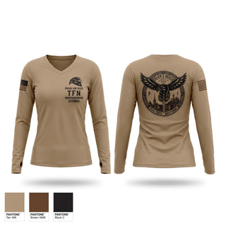 Womens Long Sleeve Vneck Shirt, Task Force Nighthawk, Air Force, Teamtime, Team time, sublimation, custom sports apparel, team uniforms, spirit wear, spiritwear, sports uniforms, custom shirts, team store, custom team store, fundraiser sports, apparel fundraiser