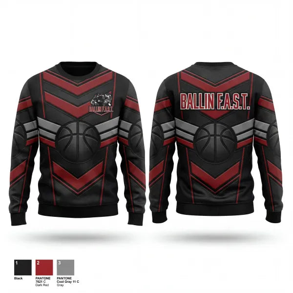 Crew Neck Sweatshirt, Ballin F.A.S.T, Men's Basketball, Teamtime, Team time, sublimation, custom sports apparel, team uniforms, spirit wear, spiritwear, sports uniforms, custom shirts, team store, custom team store, fundraiser sports, apparel fundraiser