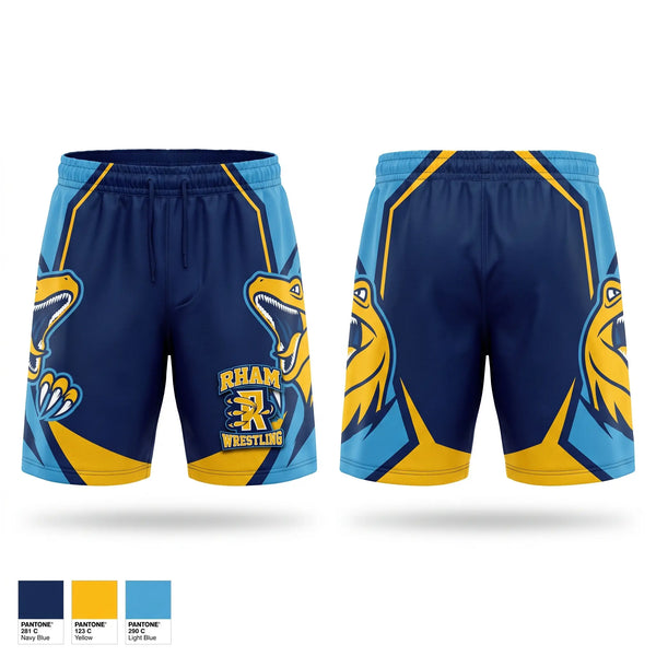 Athletic Shorts With Pockets, RHAM RAPTORS, Wrestling, Teamtime, Team time, sublimation, custom sports apparel, team uniforms, spirit wear, spiritwear, sports uniforms, custom shirts, team store, custom team store, fundraiser sports, apparel fundraiser
