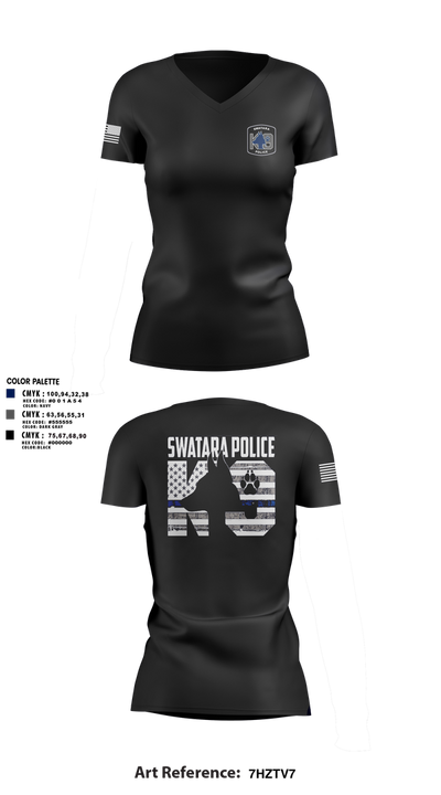 Swatara K9 68594895 Women's Short Sleeve V-neck Shirt - 6