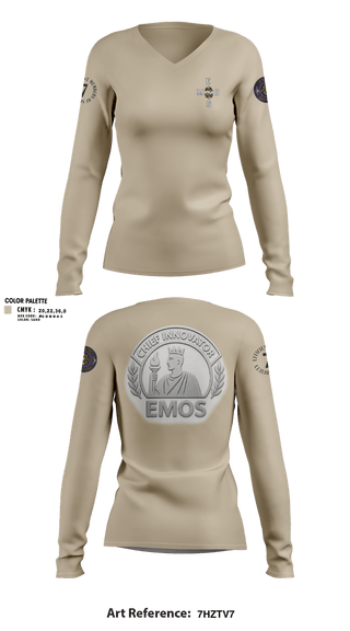Womens Long Sleeve Vneck Shirt, EMOS-Efficient Members Of Society, , Teamtime, Team time, sublimation, custom sports apparel, team uniforms, spirit wear, spiritwear, sports uniforms, custom shirts, team store, custom team store, fundraiser sports, apparel fundraiser