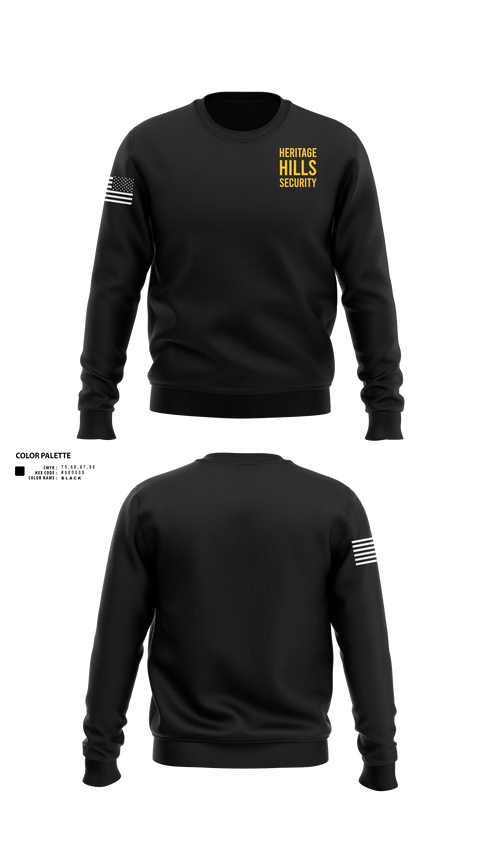 Crew Neck Sweatshirt, Heritage Hills Security, EMS/EMT, Teamtime, Team time, sublimation, custom sports apparel, team uniforms, spirit wear, spiritwear, sports uniforms, custom shirts, team store, custom team store, fundraiser sports, apparel fundraiser