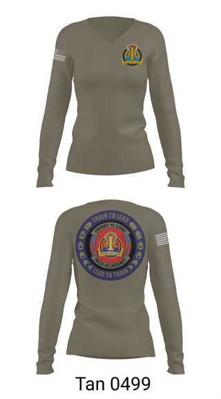 Womens Long Sleeve Vneck Shirt, Henry H. Lind NCO Academy, Army, Teamtime, Team time, sublimation, custom sports apparel, team uniforms, spirit wear, spiritwear, sports uniforms, custom shirts, team store, custom team store, fundraiser sports, apparel fundraiser