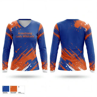 Womens Long Sleeve Vneck Shirt, Armstrong Lady Wildcats, Softball, Teamtime, Team time, sublimation, custom sports apparel, team uniforms, spirit wear, spiritwear, sports uniforms, custom shirts, team store, custom team store, fundraiser sports, apparel fundraiser
