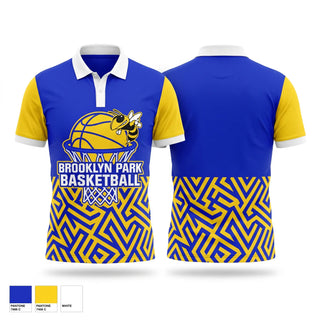 Short Sleeve Performance Polo, Brooklyn Park Bees, Men's Basketball, Teamtime, Team time, sublimation, custom sports apparel, team uniforms, spirit wear, spiritwear, sports uniforms, custom shirts, team store, custom team store, fundraiser sports, apparel fundraiser