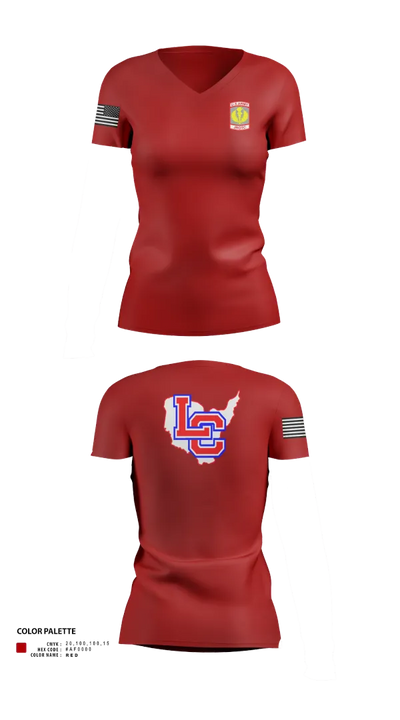 Lewis County Lions 17232794 Women's Short Sleeve V-neck Shirt - 11