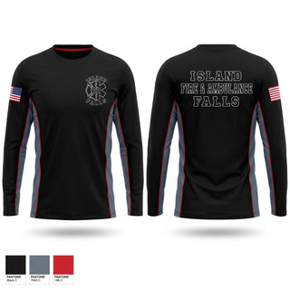 Long Sleeve Performance Shirt, Island Falls Fire & Ambulance, Fire Department, Teamtime, Team time, sublimation, custom sports apparel, team uniforms, spirit wear, spiritwear, sports uniforms, custom shirts, team store, custom team store, fundraiser sports, apparel fundraiser