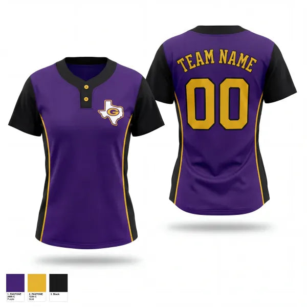 Two Button Softball Jersey, Granbury Pirates, Softball, Teamtime, Team time, sublimation, custom sports apparel, team uniforms, spirit wear, spiritwear, sports uniforms, custom shirts, team store, custom team store, fundraiser sports, apparel fundraiser