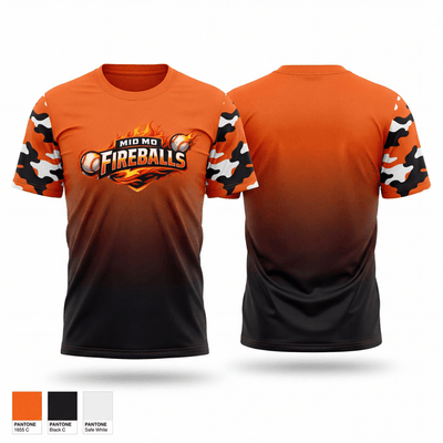 Mid Mo Fireballs 54214123 Short Sleeve Performance Shirt - 1