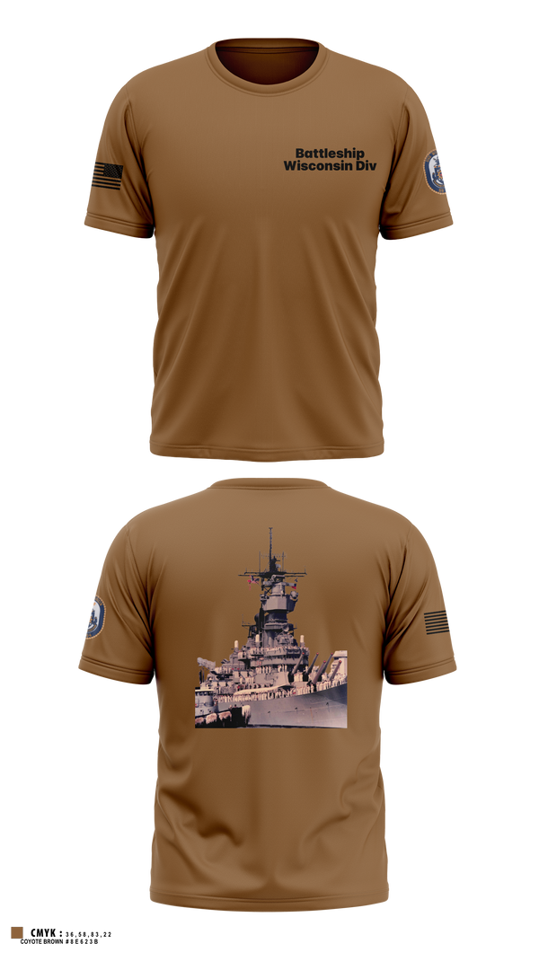 Battleship Wisconsin Div Old School Cotton Feel Shirt - 7