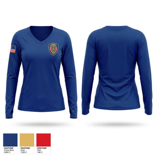 Womens Long Sleeve Vneck Shirt, Gardner pd, Police, Teamtime, Team time, sublimation, custom sports apparel, team uniforms, spirit wear, spiritwear, sports uniforms, custom shirts, team store, custom team store, fundraiser sports, apparel fundraiser