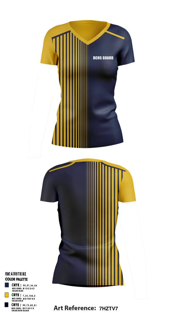 Womens Short Sleeve Vneck Shirt, DCHS guard, Spirit Store, Teamtime, Team time, sublimation, custom sports apparel, team uniforms, spirit wear, spiritwear, sports uniforms, custom shirts, team store, custom team store, fundraiser sports, apparel fundraiser