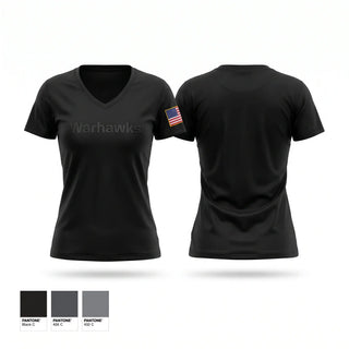 Womens Short Sleeve Vneck Shirt, Warhawks, Army, Teamtime, Team time, sublimation, custom sports apparel, team uniforms, spirit wear, spiritwear, sports uniforms, custom shirts, team store, custom team store, fundraiser sports, apparel fundraiser